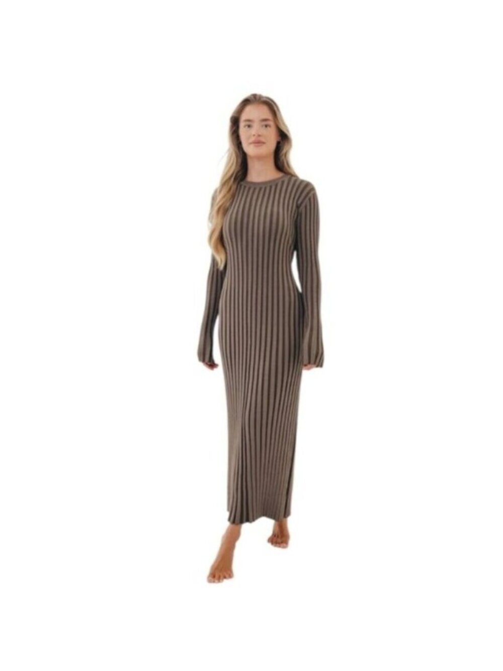NWT Worth Collective Colette Premium Long Sleeved Ribbed Knit Maxi Dress